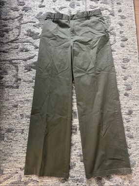 Good American Olive Green Wide-Leg Trousers